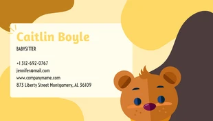 Brown Yellow Playful Cute Bear Babysitting Business Card - Pagina 2