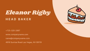 Cream And Brown Simple Illustration Cake Business Card - Pagina 2