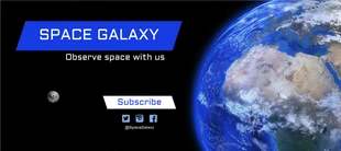 Free  Template: Banner de YouTube del planeta
