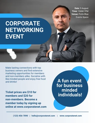 business  Template: Folheto corporativo azul para empresas