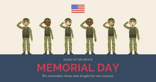Free  Template: Message illustrant le Memorial Day sur Facebook