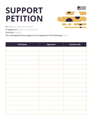 premium  Template: Einfaches Petitionsformular in Lila und Orange