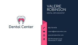 business  Template: Visitenkarte einer Zahnklinik