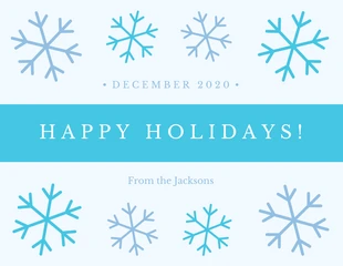 business  Template: Cartão de Natal com flocos de neve azuis