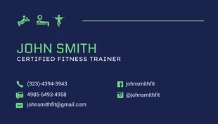Navy And Green Modern Minimalist Professional Sport Business Card - Seite 2
