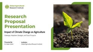 premium accessible Template: Presentazione della ricerca sull'impatto del cambiamento climatico sull'agricoltura