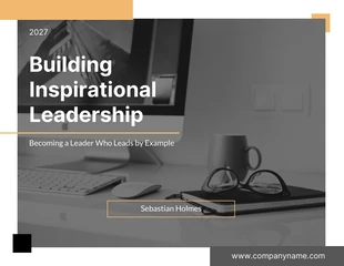 Free  Template: Presentación de liderazgo minimalista en escala de grises en negro y amarillo
