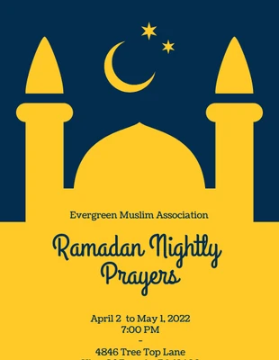 Free  Template: Invitation à la prière du Ramadan