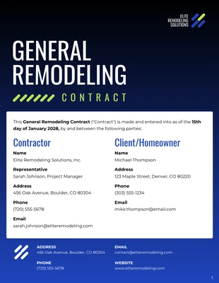 premium  Template: General Remodeling Contract Template