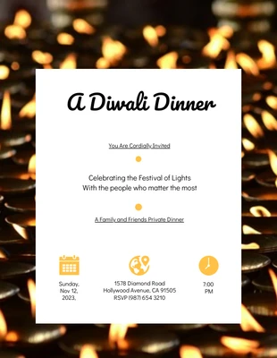 Free  Template: Diwali Invitación Plantilla Gratis