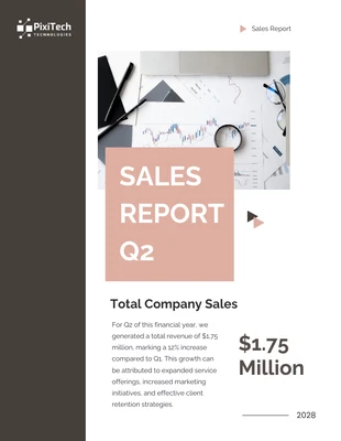 Free  Template: Black And Peach Sales Report