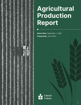 Free  Template: Relatório de produção simples de verde esmeralda