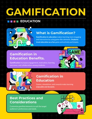 Free  Template: Gamification Education Infographic