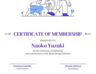 Free  Template: White Clean Minimalist Class Membership Certificates