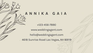 Beige Vintage Floral Aesthetic Wedding Agent Business Card - Página 2