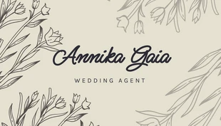 Beige Vintage Floral Aesthetic Wedding Agent Business Card