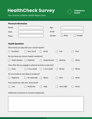 business  Template: Simple Green Color Survey Form
