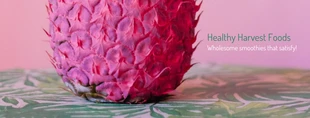 Free  Template: Banner rosa de comida sana en Facebook