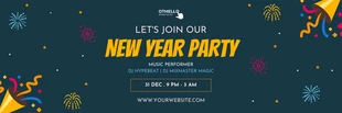 Free  Template: شركة حفلة رأس السنة الجديدة منتصف الليل الأزرق والألعاب النارية