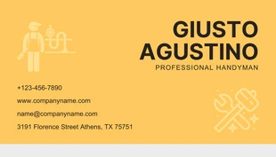 Light Grey And Yellow Classic Illustration Handyman Business Card - Seite 2