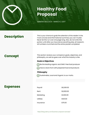 business  Template: Healthy Proposal