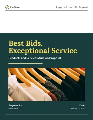 Free  Template: Supply or Products Bid Proposals