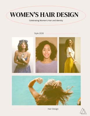 Pink Minimalist Women's Hair Design Collage