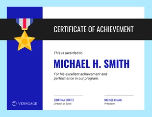 Free  Template: Simple Certificate of Achievement