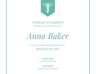 Minimal Medical Certificate of Completion