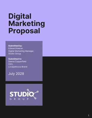 Free  Template: Modelo de proposta de marketing digital