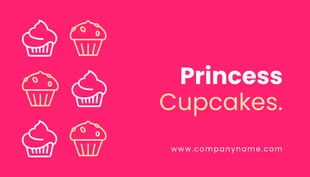 Free  Template: Pink Minimalist Illustration Cake Business Card