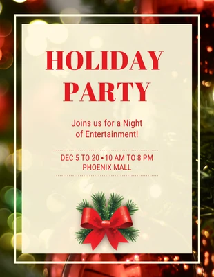 Free  Template: Holiday Party Poster