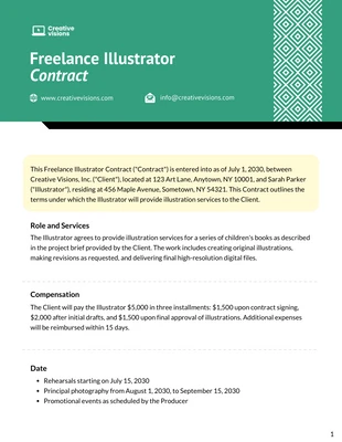 business  Template: Modello di contratto per illustratore freelance