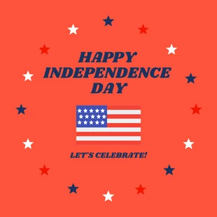 Free  Template: Orange Independence Day Instagram Post