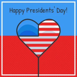 Free  Template: Un post su Instagram per il Presidents Day dal cuore semplice