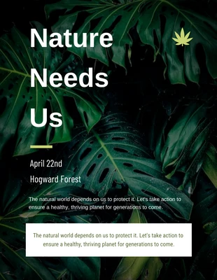 Free  Template: حملة Green and White Save Nature