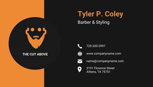 Black orange modern business card barber - صفحة 2