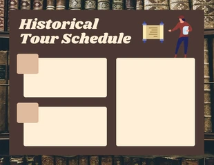 Free  Template: Modello di programma di tour storico con sfondo semplice in marrone