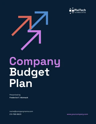 Free  Template: Dunkler minimalistischer Unternehmensbudgetplan