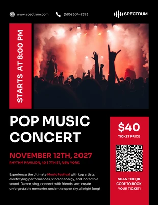 premium  Template: Affiche de concert de musique pop