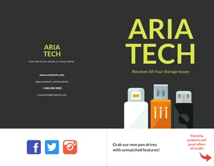 Free  Template: Dark Tech Bi Fold Brochure