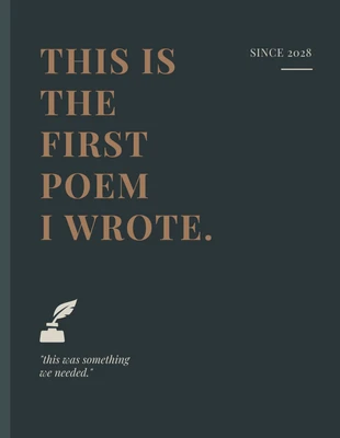 Free  Template: Capa de livro de poesia simples verde escuro