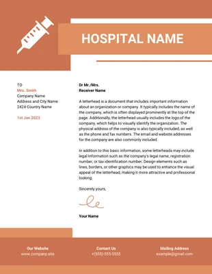 Free  Template: Modello di carta intestata per ospedale moderno monocromatico marrone