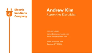 Minimalist Modern Orange Business Card Electrician - صفحة 2