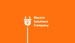 Free  Template: Minimalist Modern Orange Business Card Electrician