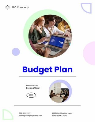 Free  Template: Weißer, bunter Pastell-Budgetplan