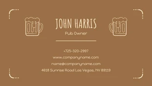 Light Brown And Yellow Classic Vintage Business Card - Pagina 2