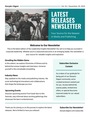 Free  Template: Latest Releases Newsletter