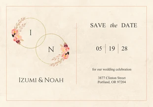Free  Template: Yellow Cream Wedding Save The Date