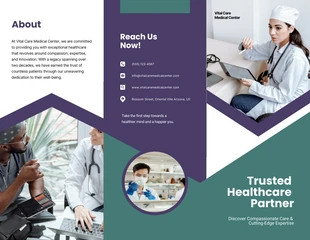 business  Template: Lila-grüne medizinische dreifachgefaltete Broschüre
